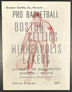 1959 Boston Celtics vs Minneapolis Lakers Program-Played In Seattle Elgin Baylor - Picture 1 of 5