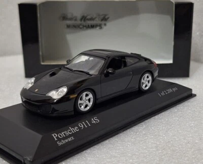 保时捷 911 (996) Carrera 4S 黑色 2000 1: 43 Minichamps 400061070 罕见! (16) — 第 1/4 张图片