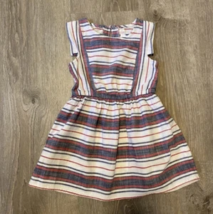 Cherokee Americana Dress Girls Size 4-5 Red Striped Sleeveless - Picture 1 of 3