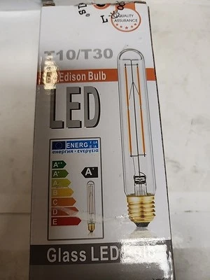 GLass LED Edison Filament Bulb T10/T30 Dimmable Amber 2200K - Image 1 of 2