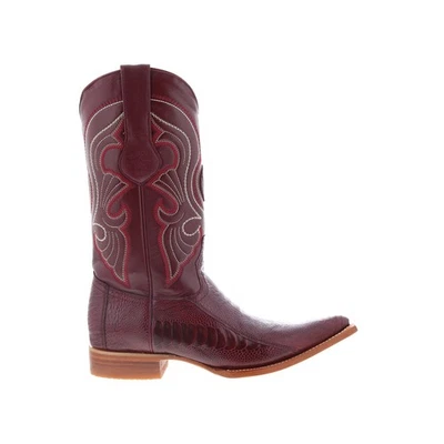 Botas vaqueras anchas borgoña con punta de avestruz Los Altos XXX-Toe para hombre Foto 1 de 4