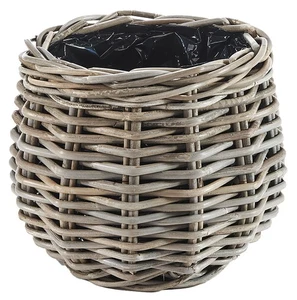 Pflanzkorb Rattan BOTAN Übertopf rund m. Folie ausgeschlagen kubu grey Dm. 25 cm - Bild 1 von 6