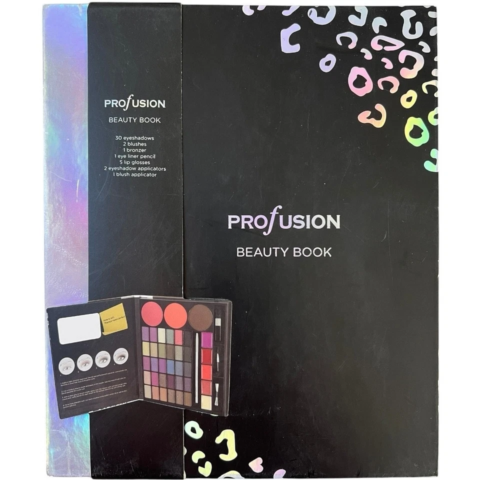 Novo com etiquetas Profusion Beauty Book com sombra, cor labial, bronzeador, lápis delineador - Imagem 1 de 4