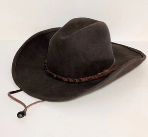 Cappello Bullhide Uomo XL Marrone Feltro Western Cowboy Rancher Montana Wagoneer Cintura - Foto 1 di 7