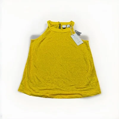 Women’s Small Linen  Tank Top Bright Yellow Halter  NWT Beautiful - Изображение 1 из 4