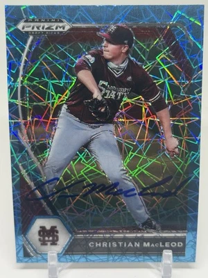Christian MacLeod SIGNED 2021 Prizm Draft Blue Velocity Minnesota Twins PDP159 - Image 1 of 2