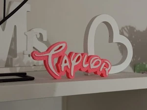 TAYLOR PERSONALIZAR DISNEY PLACA DE IDENTIFICACIÓN SIGNO PERSONALIZADO PUERTA ETIQUETA FUENTE PARED DORMITORIO ROSA - Imagen 1 de 2