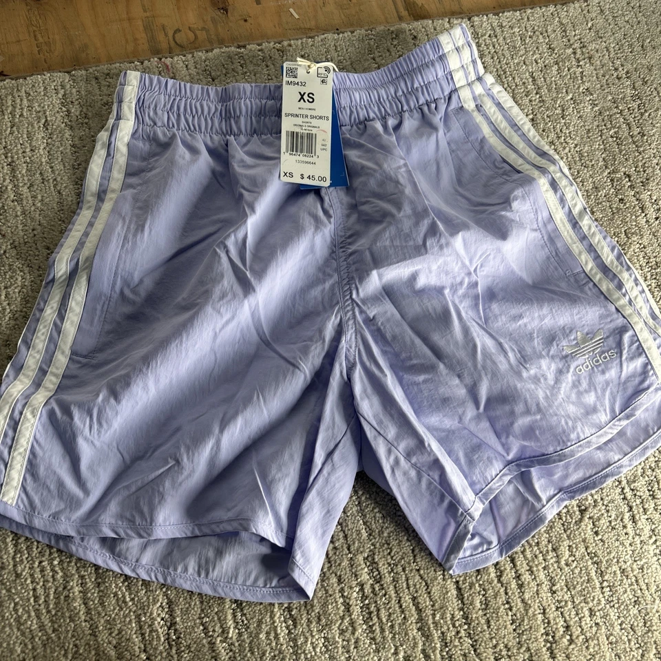 Adidas Originals Sprinter Shorts Men's Size XS Violet Trefoil 3 Stripe IM9432