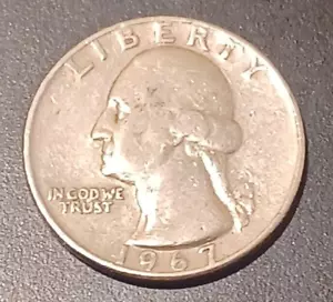 1967 Washington Quarters 25c NMM US Old Coin Circulated (#2) - Picture 1 of 2