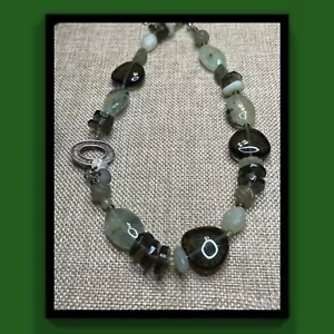 Silpada Sterling Silver Prehnite, Serpentine & Chalcedony Beaded Necklace - Picture 1 of 11