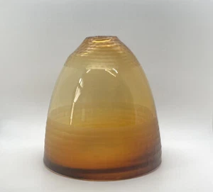 Vintage Murano Amber Frosted Battuto Art Glass Beehive Shaped Vase - Picture 1 of 11