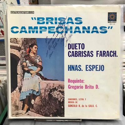 DUETO CABRISAS FARACH & HNAS ESPEJO -BRISAS CAMPECHANAS- 1976 MEX LP AUTOGRAPHED - Image 1 of 4
