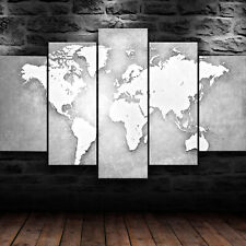 Global World Map Ancient Abstract 5 Piece Canvas Wall Art Print Home Decor