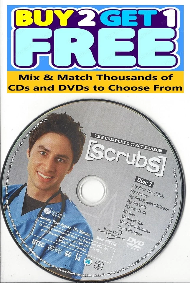 Scrubs (DVD) First Season 1 Disc 1 Replacement Disc Original U.S. Issue! Foto 1 de 1