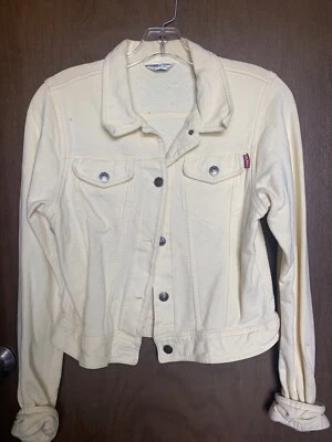 Chaqueta forrada de vellón recortada tejida amarilla Hard Tail Forever para mujer talla L Foto 1 de 2