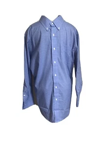 Lauren Ralph Lauren men's button down Blue Plaid Dress Shirt size 17 32/33 - Picture 1 of 5