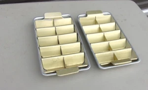 2 Vintage 60s Aluminum Ice Cube Tray Metal Retro Old Fashioned Retro Mid Century - Picture 1 of 2