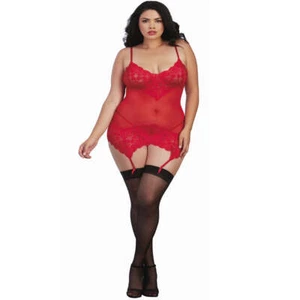 Dreamgirl Lingerie Garter Slip Ruby 11518X - Picture 1 of 3