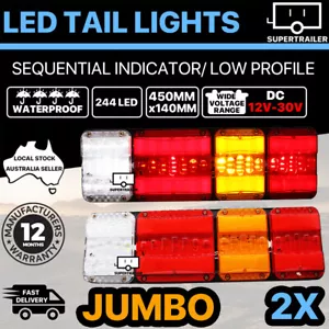 2X 244 LED Tail Lights Truck Trailer Ute Caravan Stop Indicator rear LAMP 12-30V - Picture 1 of 12