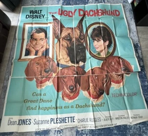 Póster original de la película Disney’s The Ugly Dachshund 6 hojas 83,5”x 84” ¡¡Raro!!! - Imagen 1 de 14
