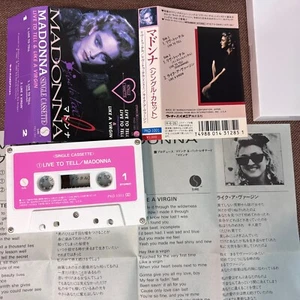 MADONNA Live To Tell JAPAN SINGLE CASSETTE TAPE PKD-1001 PS-flap intact + INSERT - Picture 1 of 12