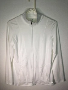 Champion Duodry einfache weiße Jacke mit durchgehendem Reißverschluss zwei Fronttaschen Größe Medium - Bild 1 von 8