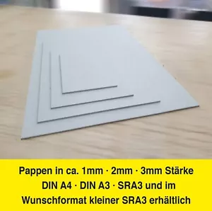 Graupappe Buchbinderpappe Bastelpappe Graukarton - Wunschformat 1 mm 2 mm 3mm - Bild 1 von 3