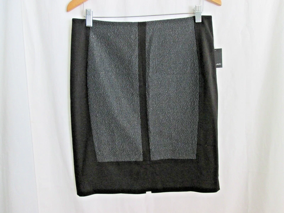 Tahari Womens Blakley Pencil Skirt Size 8 Black Grey Textured Career