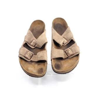 Birkenstock™ Men's ARIZONA Taupe Suede Leather Sandals Well worn Size 48 - Picture 1 of 11