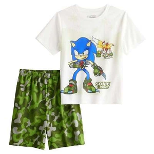 Sonic The Hedgehog Short Sleeve Top & Shorts Pajama Set Size 6 - 8 - 10 NWT $34 - Picture 1 of 2