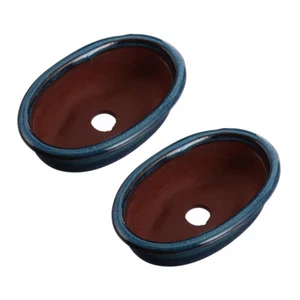 2 Pcs Bonsai Pot Ceramic Flowerpot Purple Clay Plant Pots Indoor Decorative - Picture 1 of 12