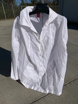 Chaqueta Blazer Mujer WOMAN WITHIN Todo Blanco Nylon Cortavientos Talla L 👗gn1-m12 Foto 1 de 4