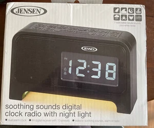 JENSEN JCR-350 Desk Clock,Digital,6", light up base, New in Box - Picture 1 of 2