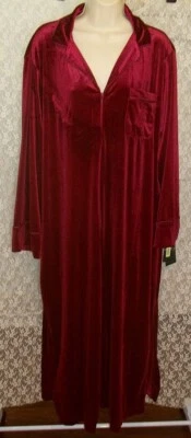 Ralph Lauren Sz Medium Long slinky Velvet full zip Robe pockets long sleeve Red - Image 1 of 4