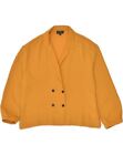 TOPSHOP Womens Double Breasted Blazer Jacket UK 14 Large  Yellow Polyester AP36
