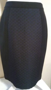 Halogen Colorblock Black and Navy Blue Pencil Lined Skirt Straight sale - Picture 1 of 4