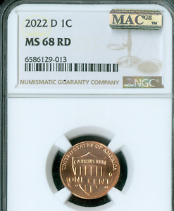2022 D  LINCOLN CENT NGC MS68 RD PQ 2ND FINEST MAC SPOTLESS  .