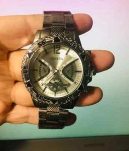 Reloj Hombre - Marca Geneva - Correa Plateada con Cara Plateada - Cuarzo NUEVO - Imagen 1 de 4