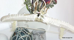 Vive Maria 2 Hanger Shimmering Cream Clothes Satin Coathanger Beige Quality - Picture 1 of 2