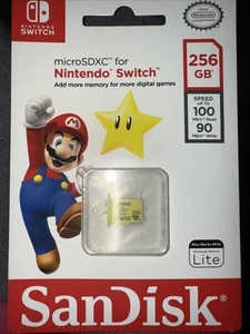 New Nintendo Switch SanDisk 256GB microSDXC Speicherkarte - (SDSQXAO-256G-ANCZN) - Bild 1 von 4