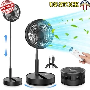 Portable Foldable Rechargeable Oscillating Fan Removable Clean Angle Adjustable - Picture 1 of 6