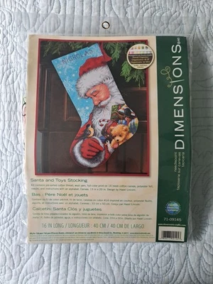 Dimensiones Papá Noel y Juguetes Oso Nieve Navidad Aguja Medias Kit 09145 Nuevo Foto 1 de 4