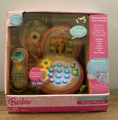 NEW IN BOX BARBIE “ I KNOW YOU” SMART PHONE RARE 2007 ELECTRONIC TOY - Image 1 of 4