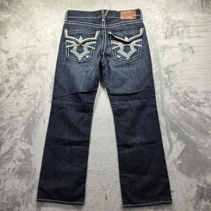Big Star Pioneer Jeans Mens 32 Short Blue Regular Boot Cut Embroidered Pockets - Picture 1 of 12