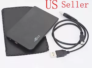2.5" IDE Hard Drive Disk External Black Case Enclosure Box USB 2.0 Laptop PC - Picture 1 of 3