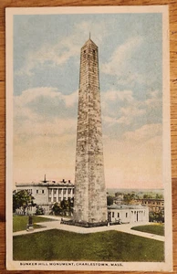 Bunker Hill Mounument Charlestown, MA postal PC Curteich años 20 sin usar - Imagen 1 de 1