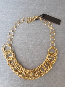 J. CREW GOLDEN CIRCLES NECKLACE - Picture 1 of 3