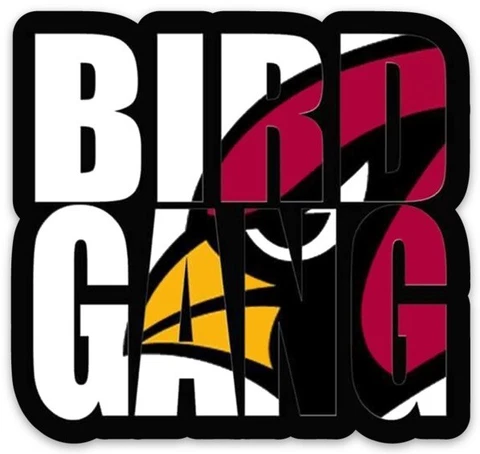Arizona Cardinals "BIRD GANG" w/ cardinal type logo in word font Die-Cut MAGNET Cover