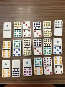Double 15 Color Dot Dominoes Pcs PICK YOUR MISSING PIECE Cardinal 1 x 2 x 3/10-0 - Picture 1 of 1
