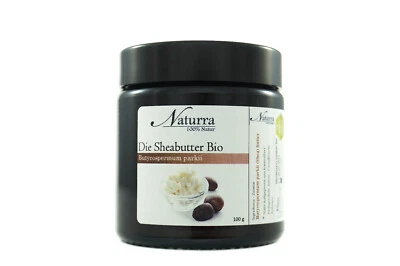 Naturra BIO Premium Sheabutter Karité 100g nativ unraffiniert Glas Bodybutter - Bild 1 von 4